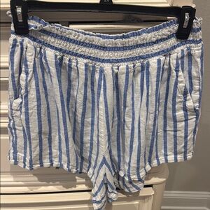 Ava & Viv Blue and White High Waist Striped Shorts
